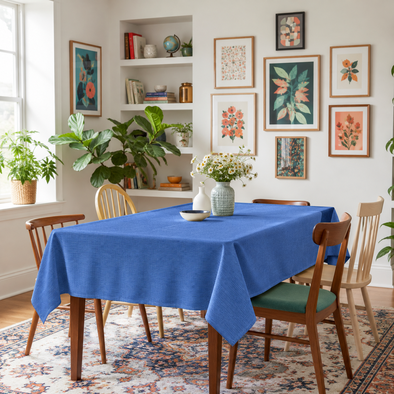 Minimalist Jersey Blue Table Cover