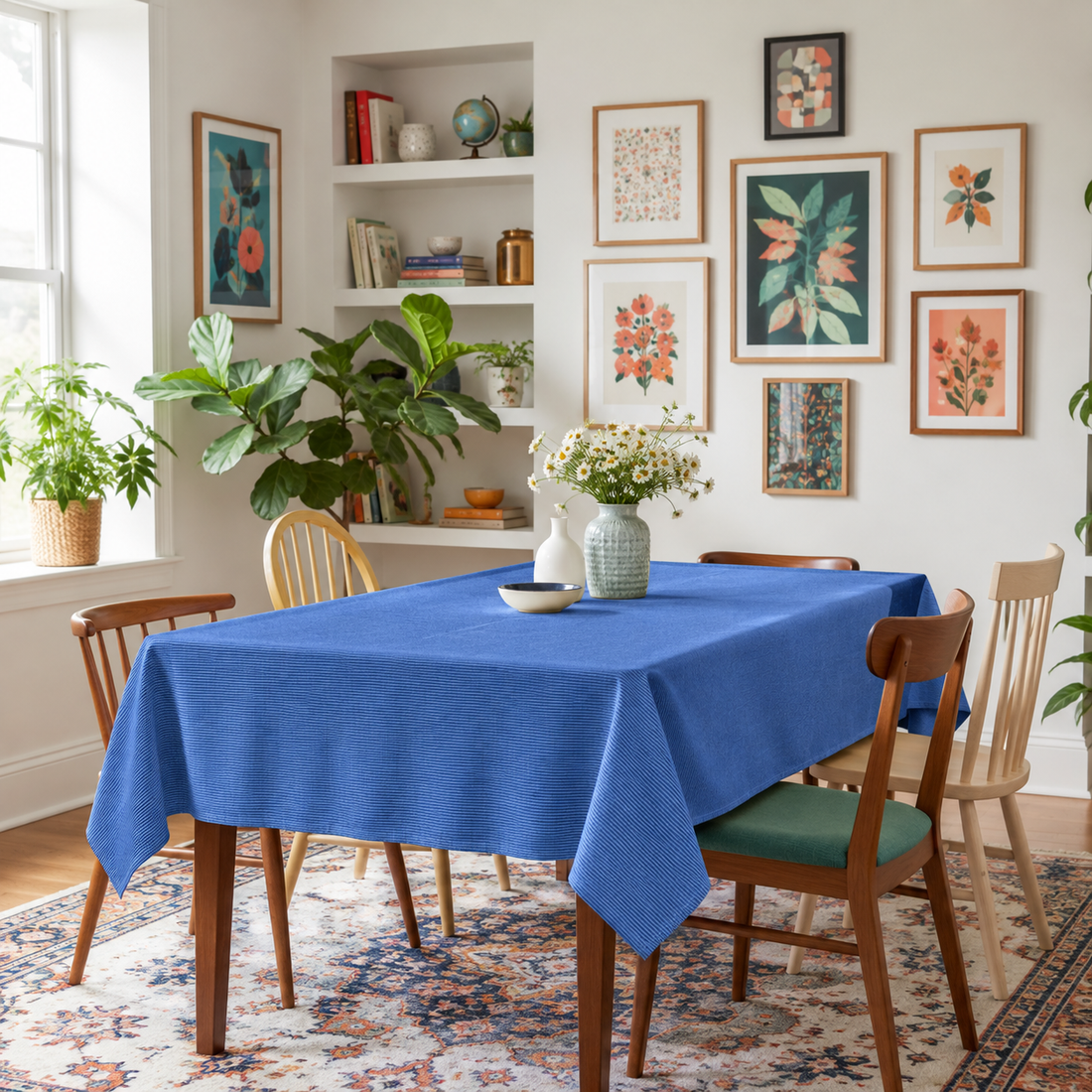 Minimalist Jersey Blue Table Cover