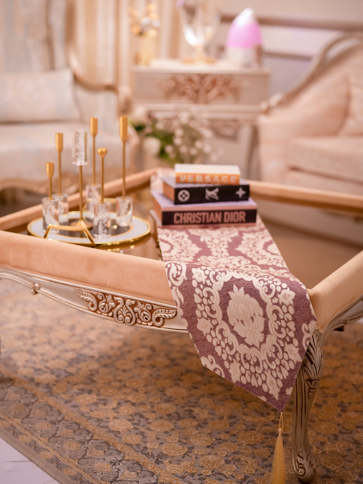 Verona Dusty Rose Embossed Runner