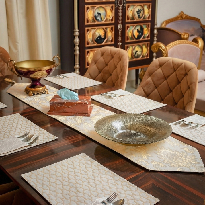 Regal Gold Tapestry Table Set
