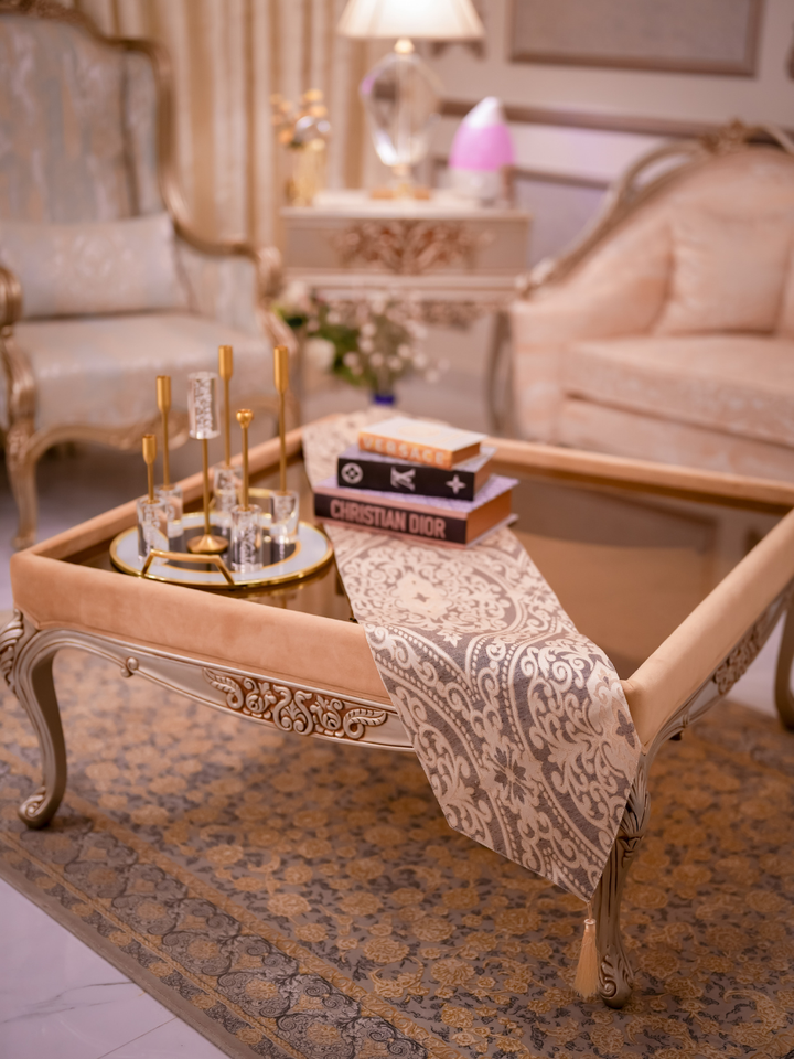 Warm Brown Geometric Runner