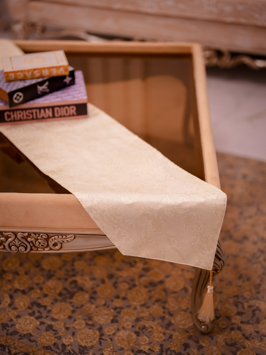 Cream Victoria Luxe Table Runner